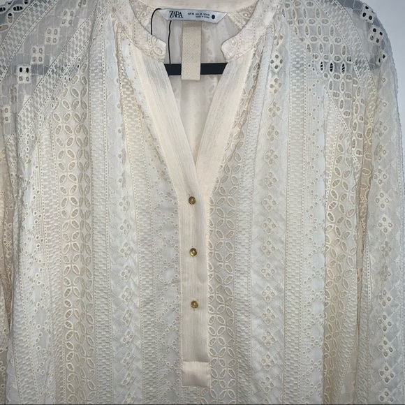 NWOT Zara Openwork Embroidered Eyelet Midi Dress - Picture 7 of 13